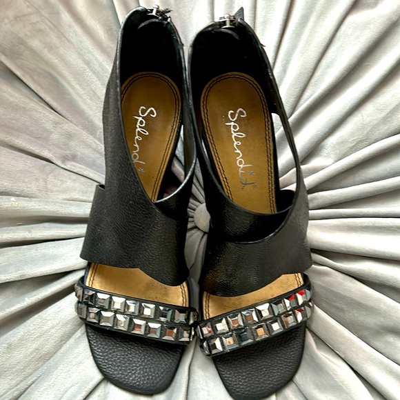 Splendid block heel leather sandals - Picture 10 of 10